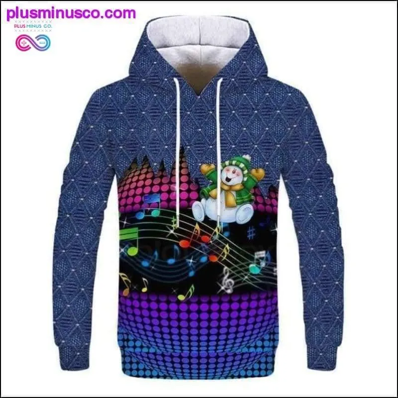 New Christmas Hoodies Men 3D Santa Claus And Snowman Trees