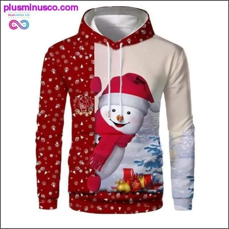New Christmas Hoodies Men 3D Santa Claus And Snowman Trees