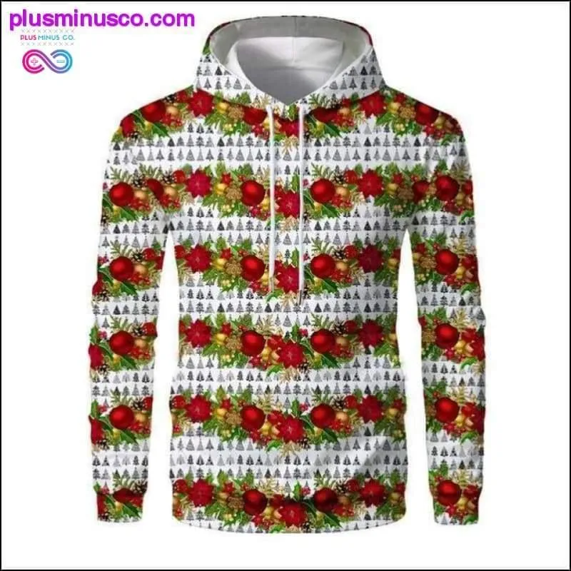 New Christmas Hoodies Men 3D Santa Claus And Snowman Trees