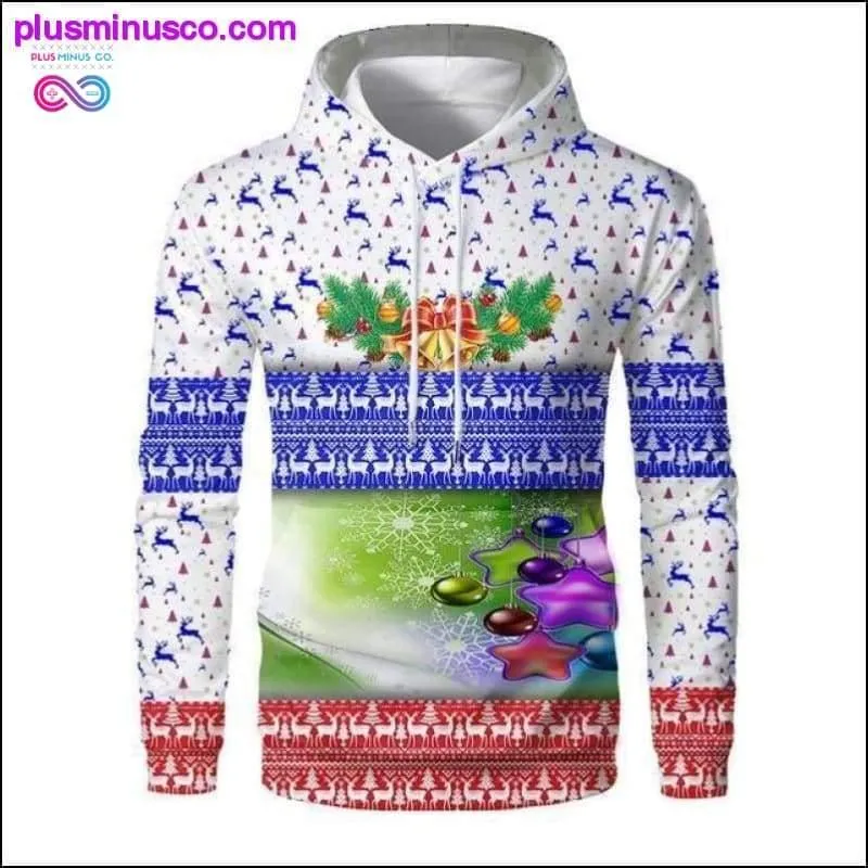 New Christmas Hoodies Men 3D Santa Claus And Snowman Trees