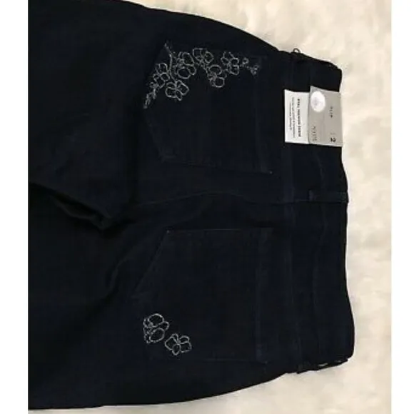 New NYDJ Sheri Slim Blue JEANS Stretch Beading 2