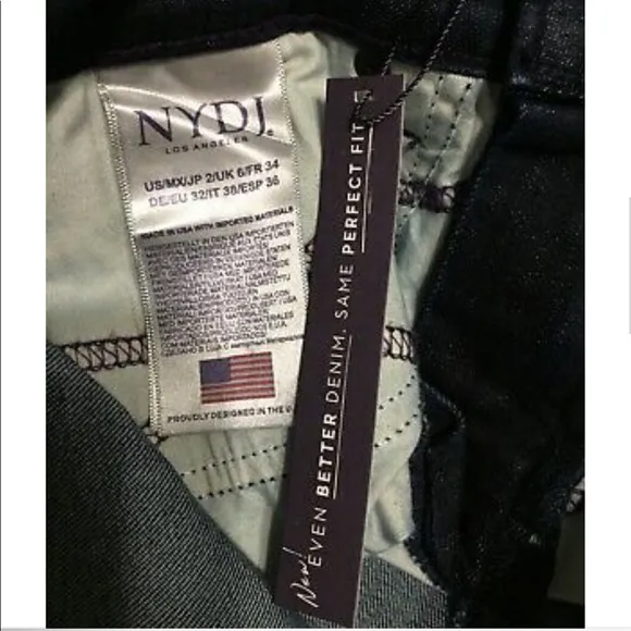 New NYDJ Sheri Slim Blue JEANS Stretch Beading 2
