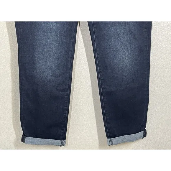 NWT NYDJ Margot Girlfriend Jeans Rapture Women's Size 6 Dark Blue Stretch Denim