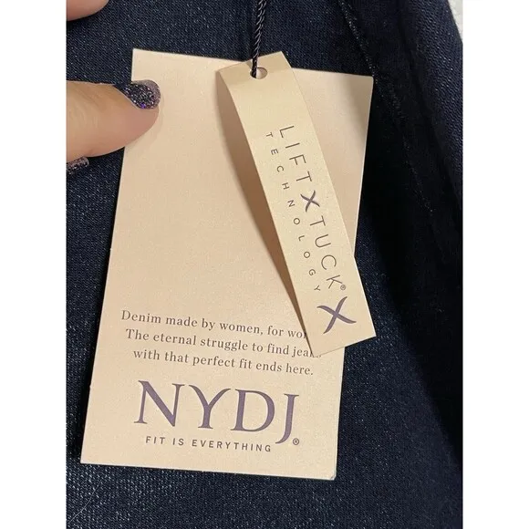NWT NYDJ Margot Girlfriend Jeans Rapture Women's Size 6 Dark Blue Stretch Denim