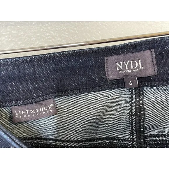 NWT NYDJ Margot Girlfriend Jeans Rapture Women's Size 6 Dark Blue Stretch Denim