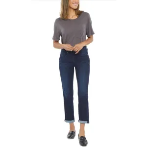 NWT NYDJ Margot Girlfriend Jeans Rapture Women's Size 6 Dark Blue Stretch Denim