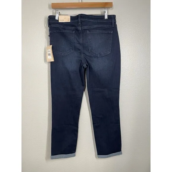 NWT NYDJ Margot Girlfriend Jeans Rapture Women's Size 6 Dark Blue Stretch Denim