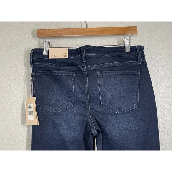 NWT NYDJ Margot Girlfriend Jeans Rapture Women's Size 6 Dark Blue Stretch Denim