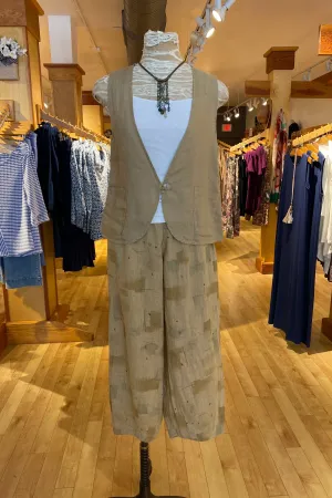 One Button Linen Vest