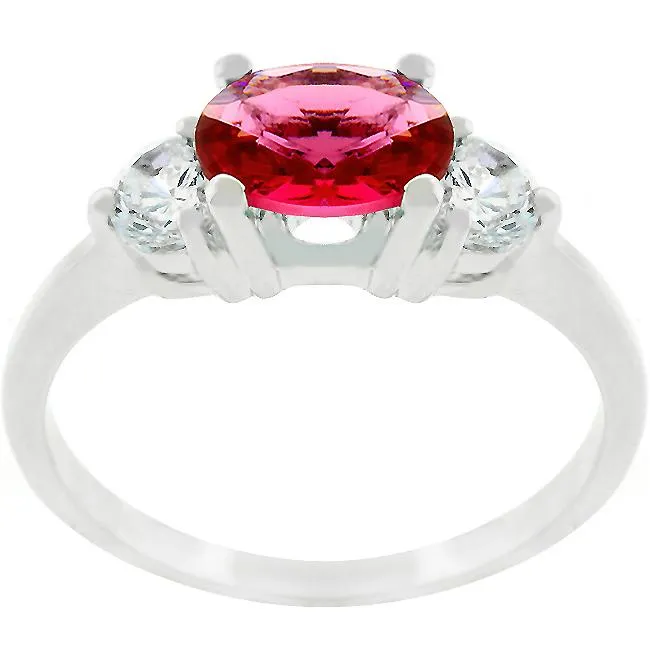 Oval Quartet Cubic Zirconia Ring