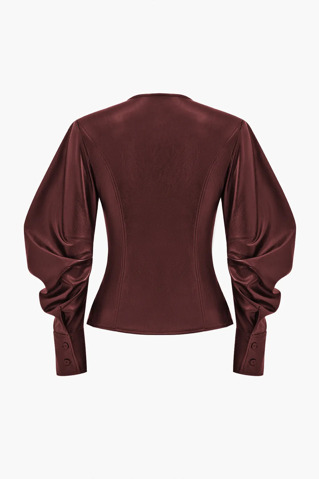 Paige - Sleek Metallic Button Accents Woman's Jacket
