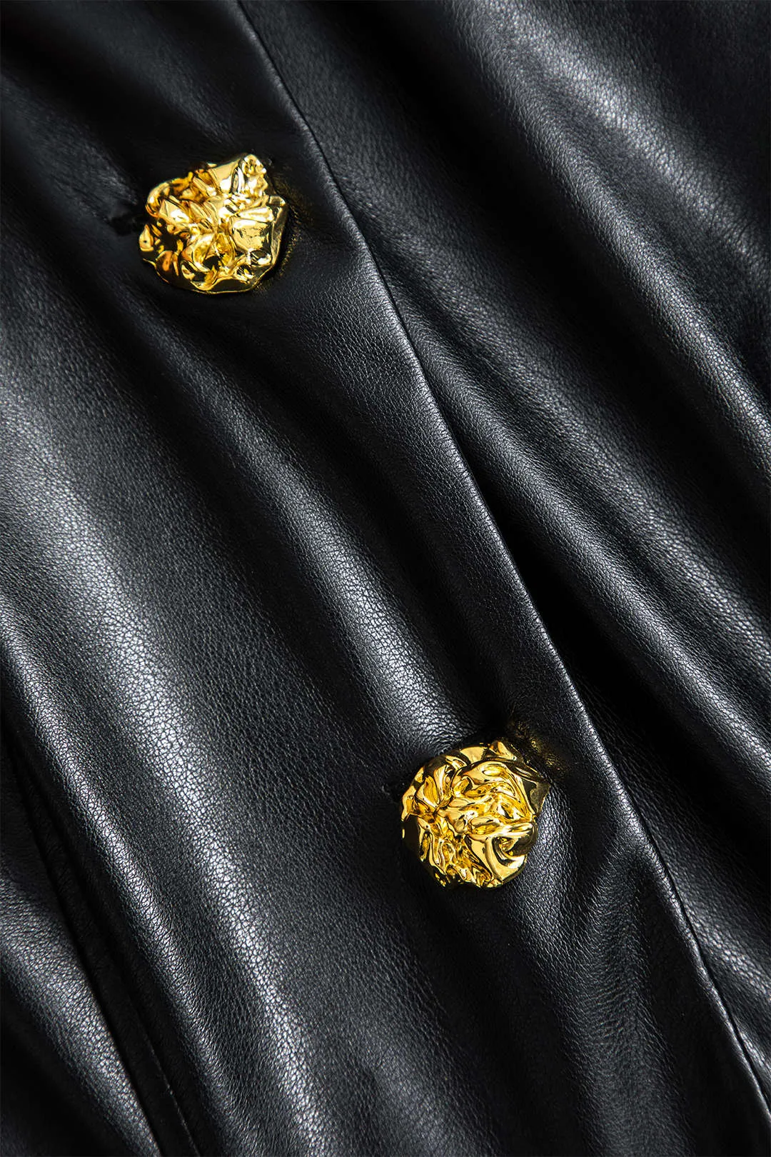 Paige - Sleek Metallic Button Accents Woman's Jacket