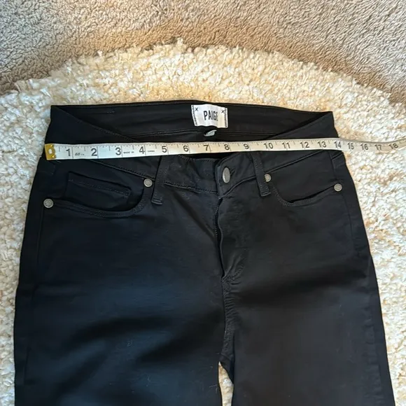 Paige Stretch Mid Rise Verdugo Skinny Ankle Pockets Denim Jeans Black Size 27