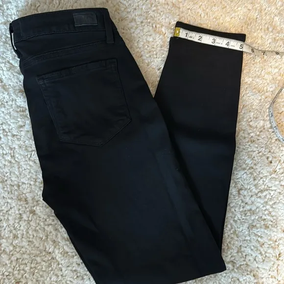 Paige Stretch Mid Rise Verdugo Skinny Ankle Pockets Denim Jeans Black Size 27