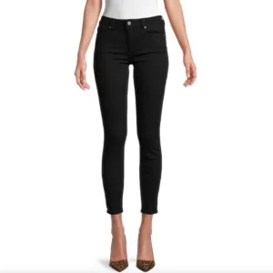 Paige Stretch Mid Rise Verdugo Skinny Ankle Pockets Denim Jeans Black Size 27
