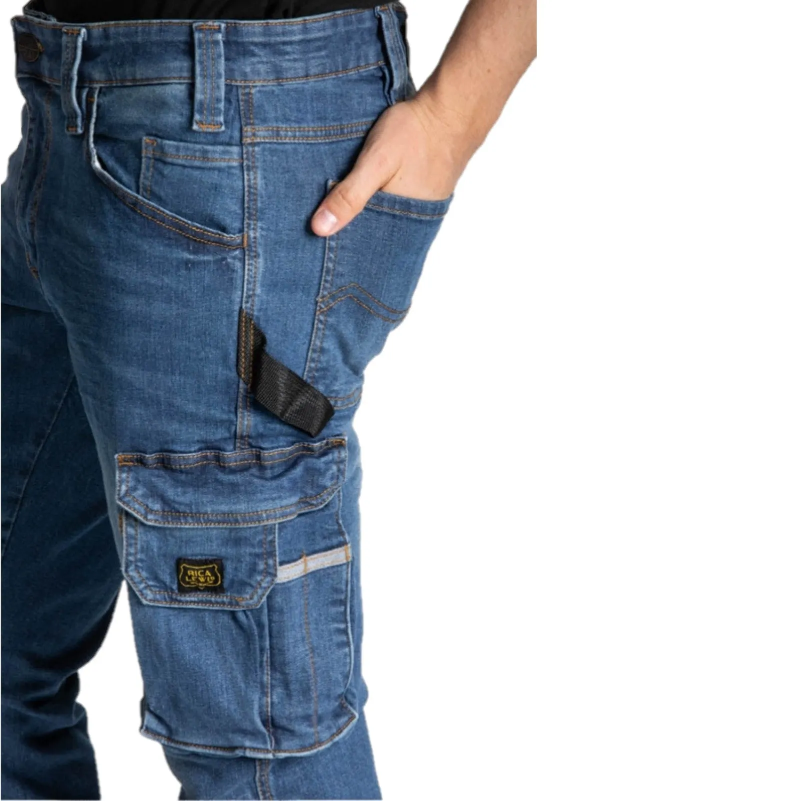 Pantalone da lavoro multi tasca Blue Jeans elasticizzati e resistenti JOB Lewis Workwear