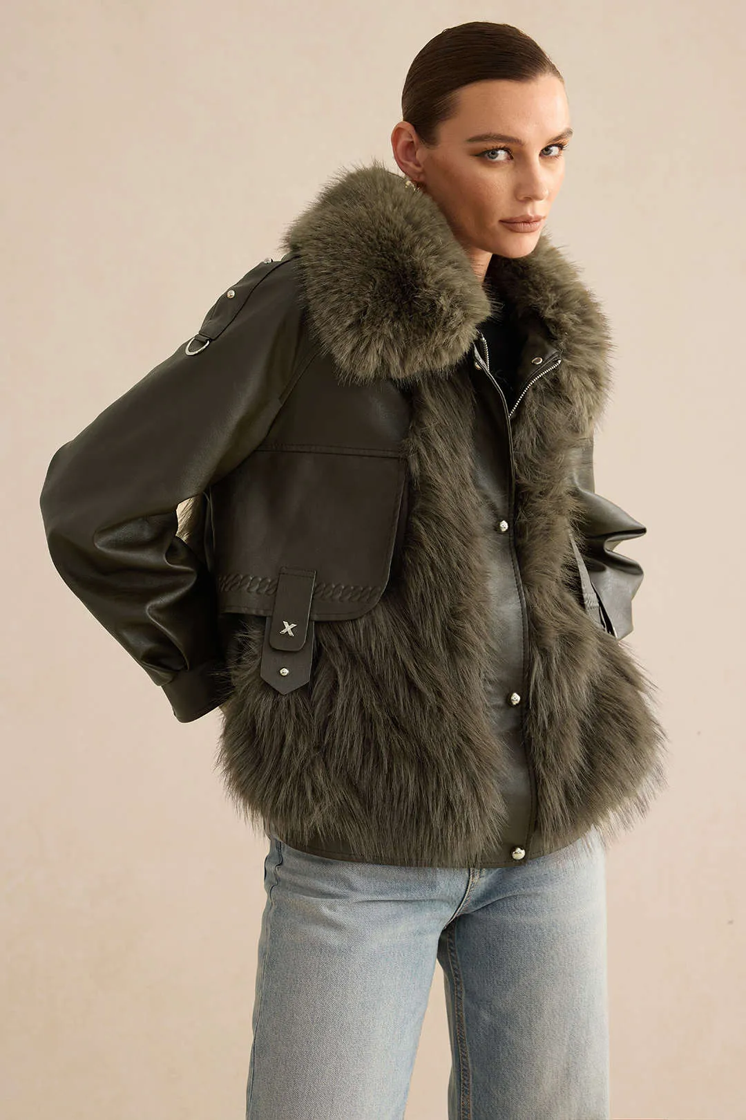 Pauline - Stylish Patchwork Design Woman's Coat