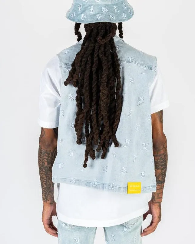 PHEELINGS SOUL STAMPED CARGO VEST (LIGHT BLUE)