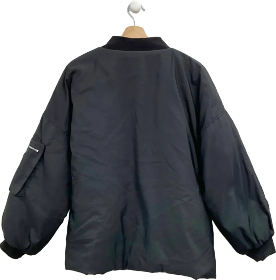 PrettyLittleThing Black Bomber Jacket UK M