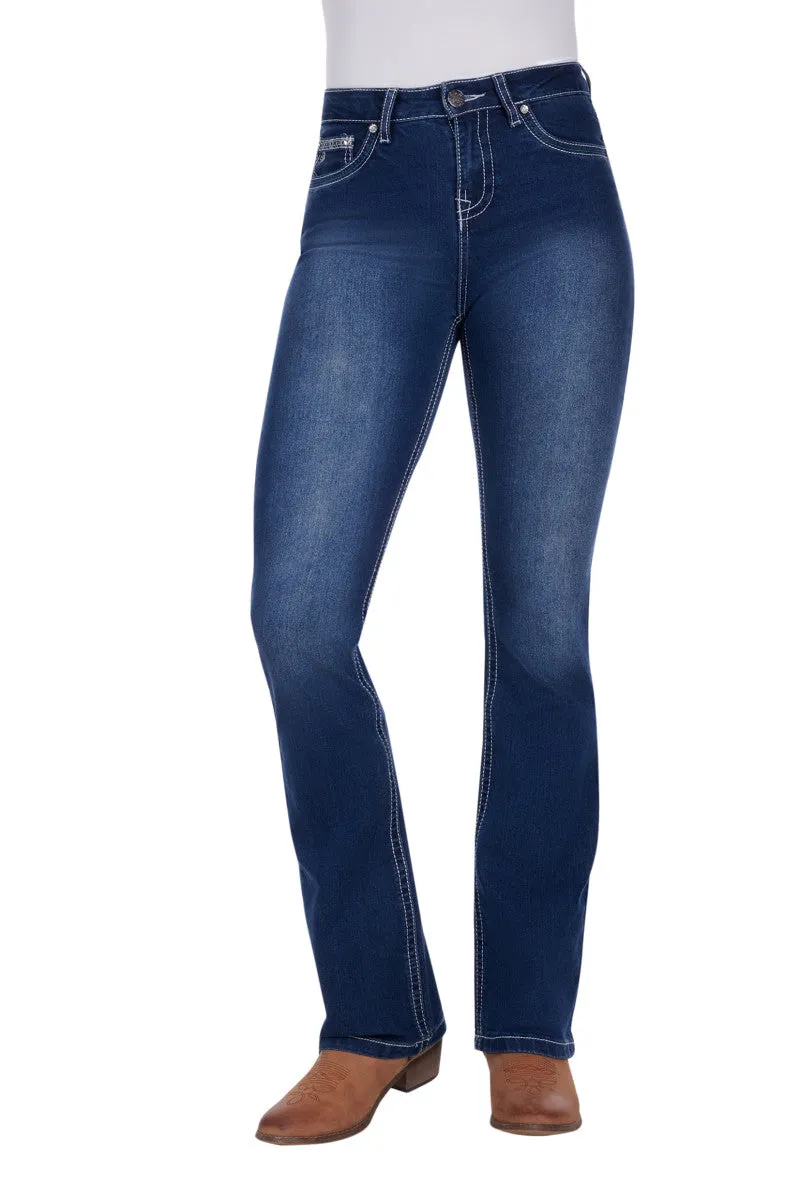 Pure Western Abbhi-Waisted Boot Cut Jean True Blue