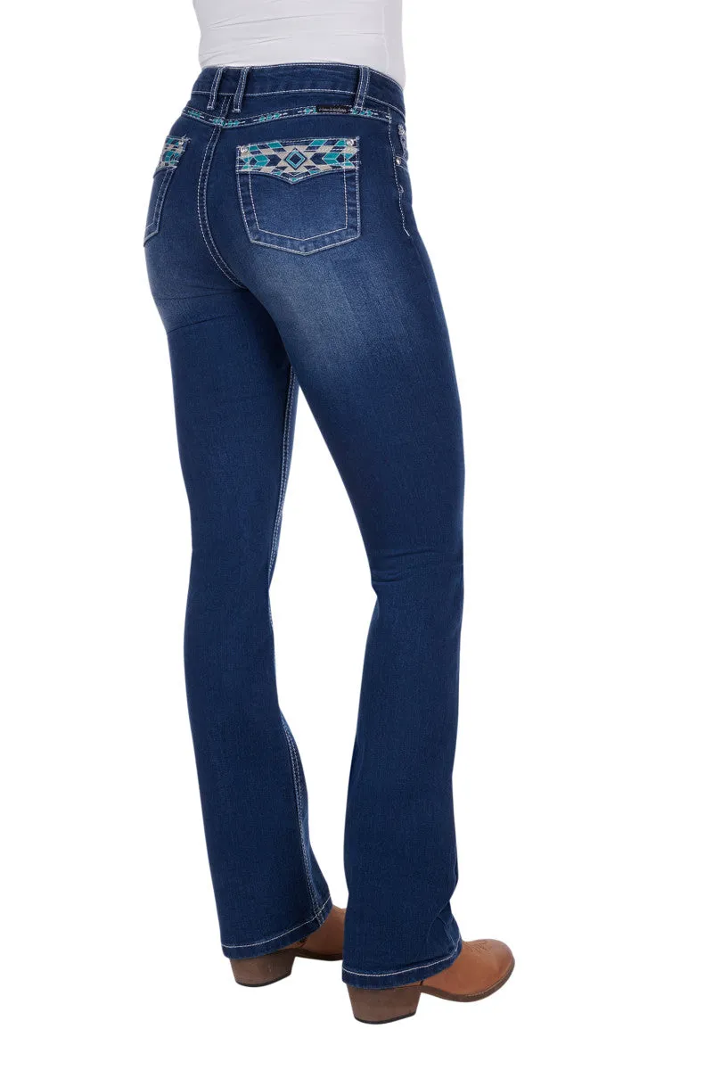Pure Western Abbhi-Waisted Boot Cut Jean True Blue