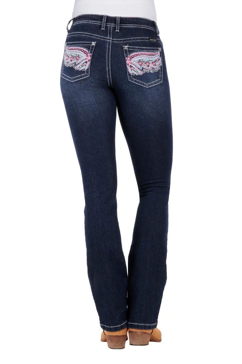 Pure Western Odelia Boot Cut Ladies Jean Darkest Night