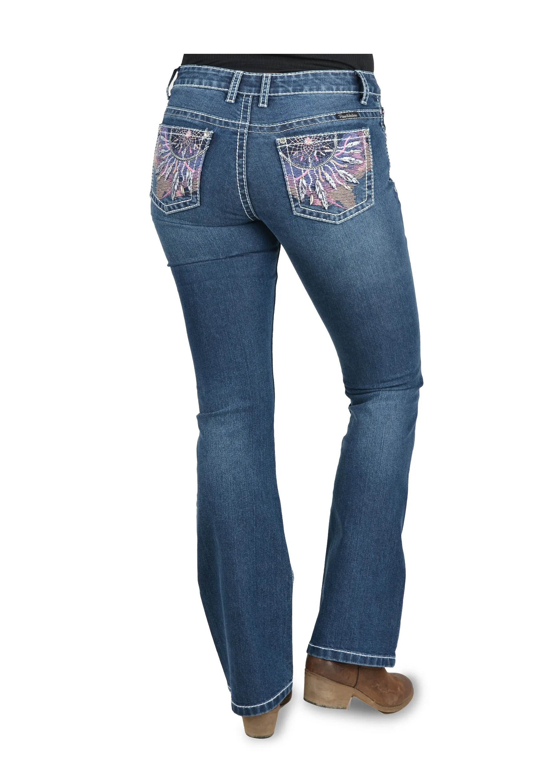Pure Western Willa Boot Cut Ladies Jeans Evening Sky
