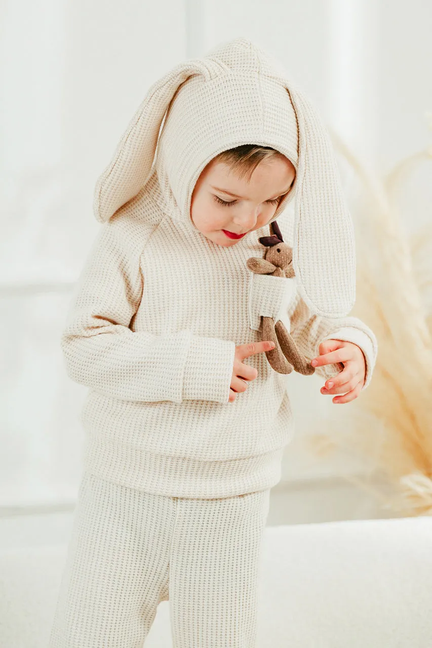 "Espen" Sand Knit Bunny Hoodie