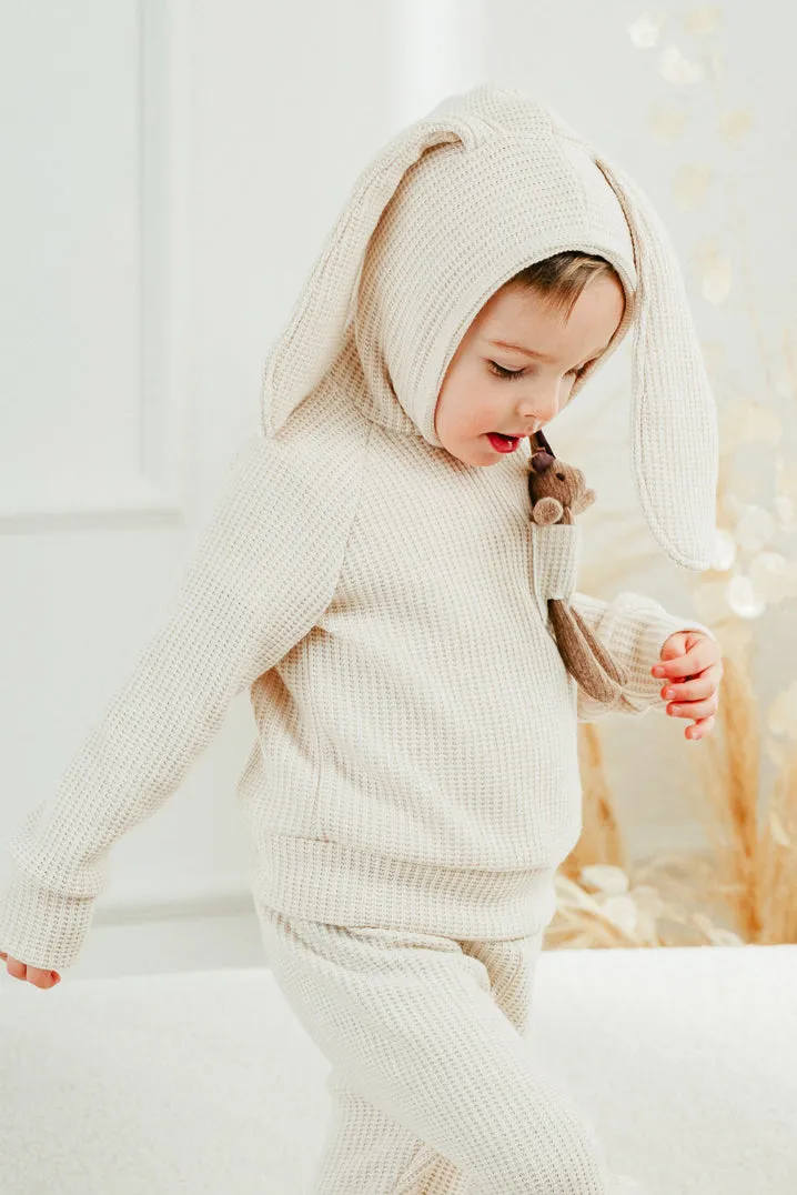 "Espen" Sand Knit Bunny Hoodie