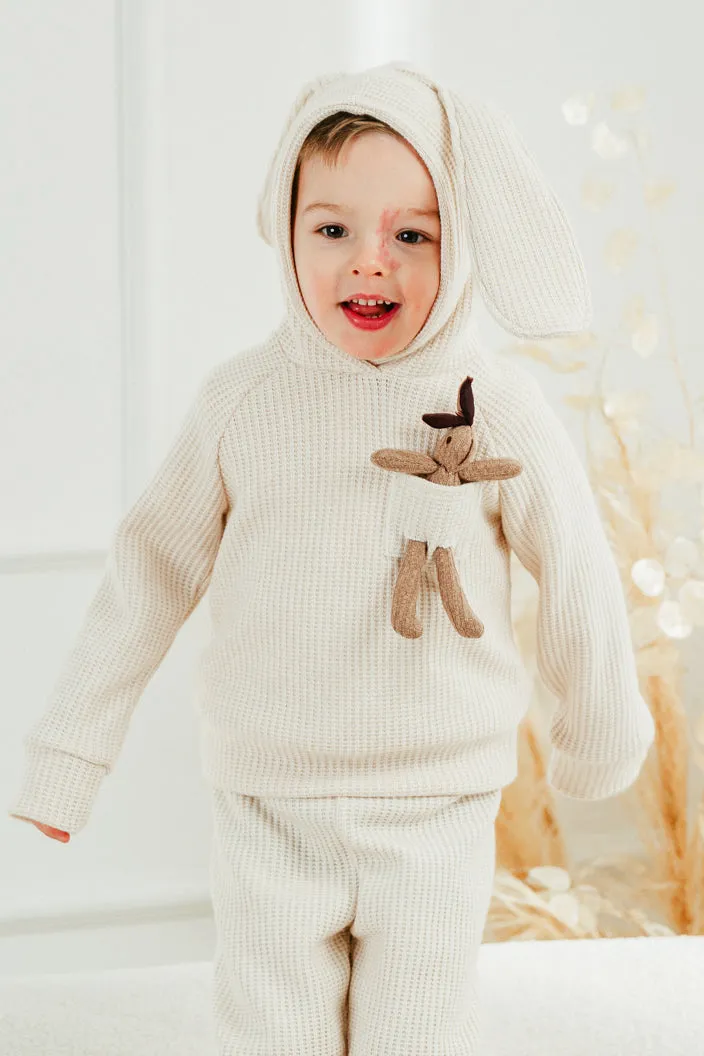 "Espen" Sand Knit Bunny Hoodie