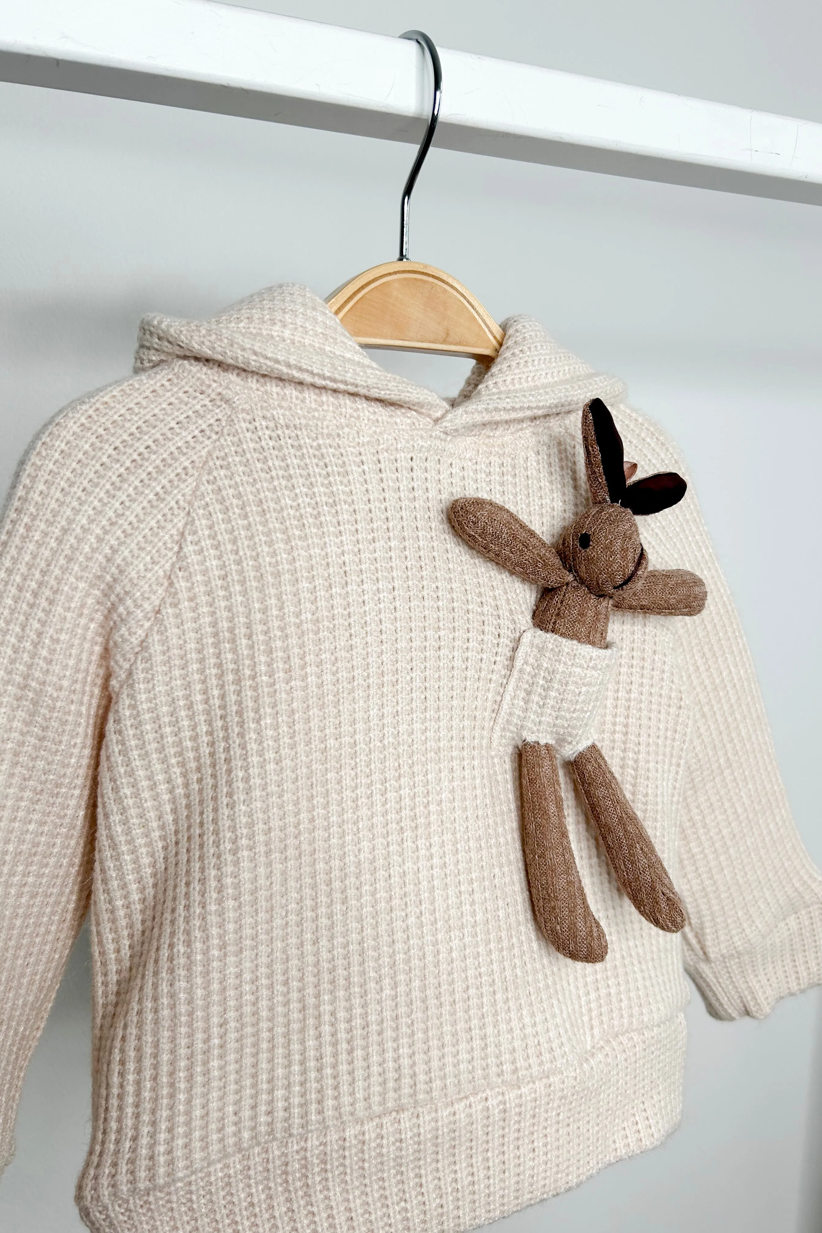 "Espen" Sand Knit Bunny Hoodie