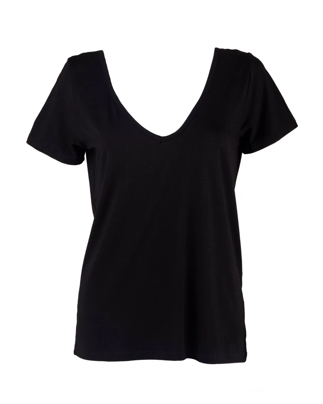 "The Marykate"- Lace Back Detail V-neck T-shirt (Black)