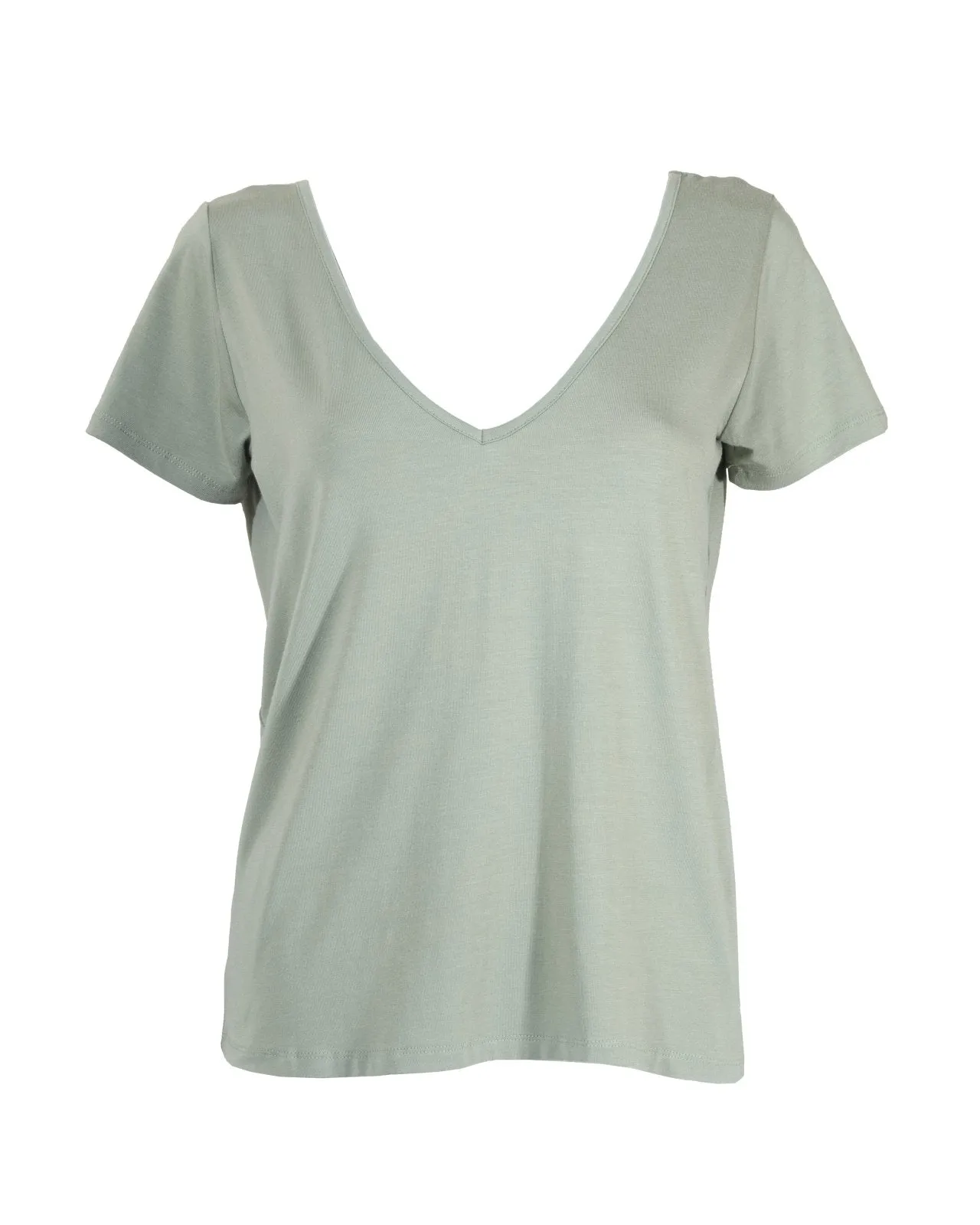 "The Marykate"- Lace Back Detail V-Neck T-shirt (Pistachio)