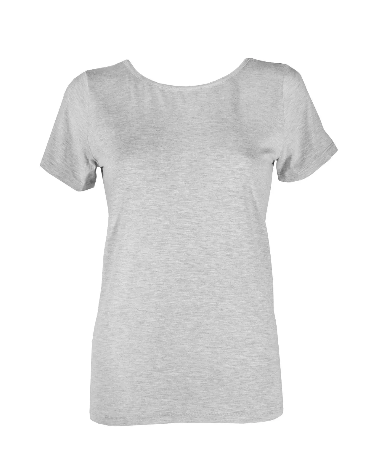"The Sophie" - Lace Back Detail Round Neck T-shirt (Grey)