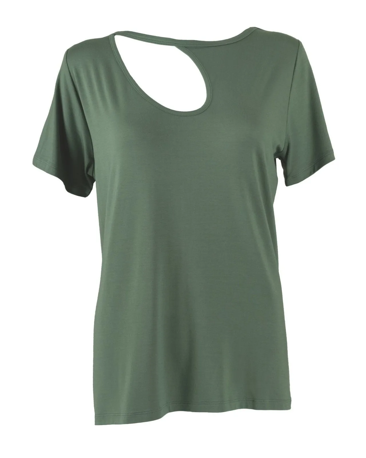 "The Stefanie Shortsleeve"- Cut Out Detail T-shirt (Khaki)