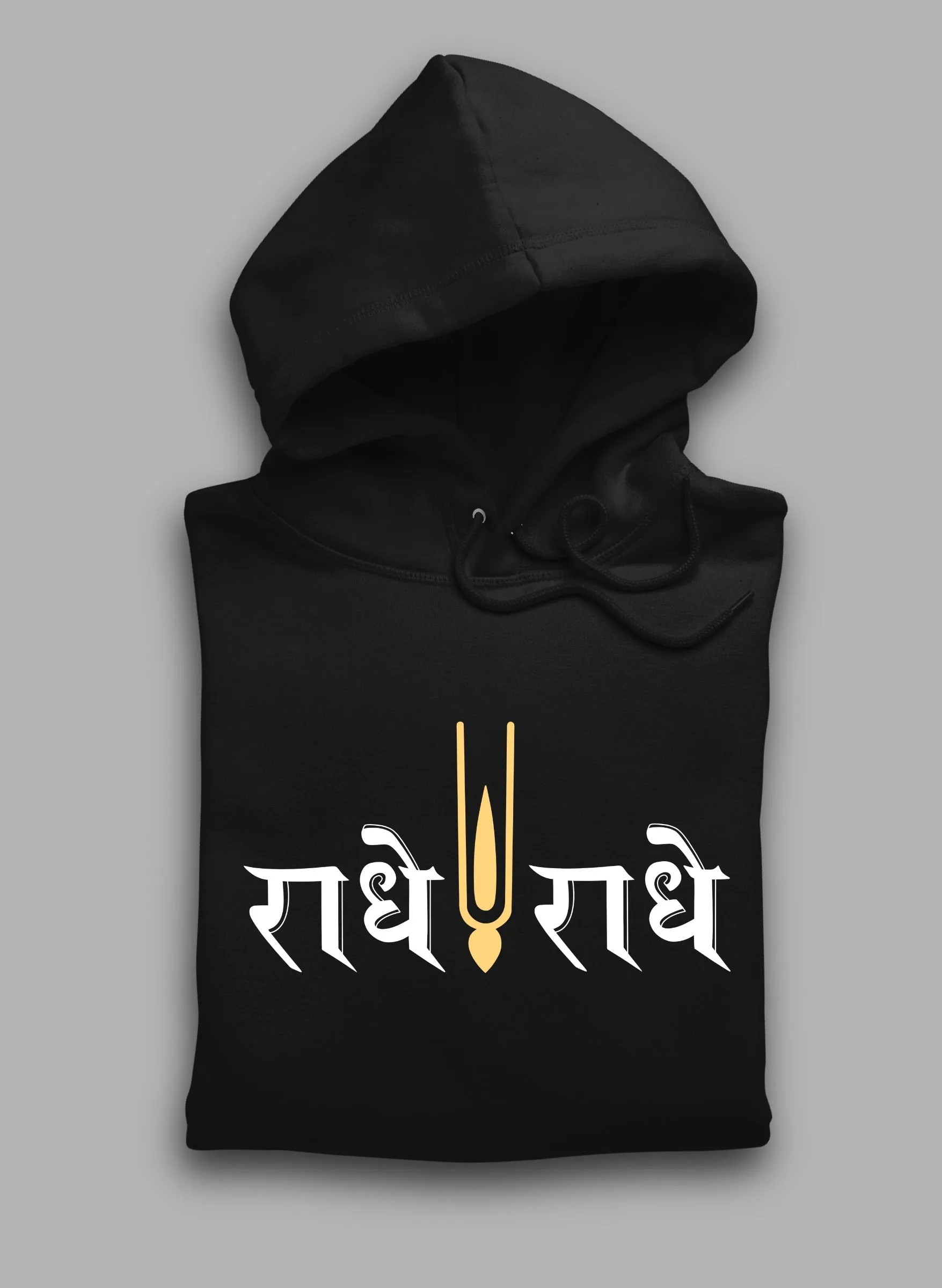 Radhe Radhe Black Winter Hoodie