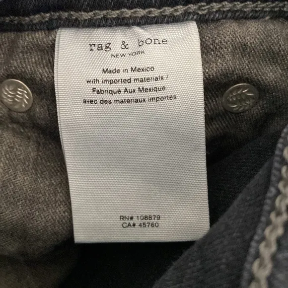 Rag &amp; Bone Nina High Rise Ankle Cigarette Jeans in Minna Size 26