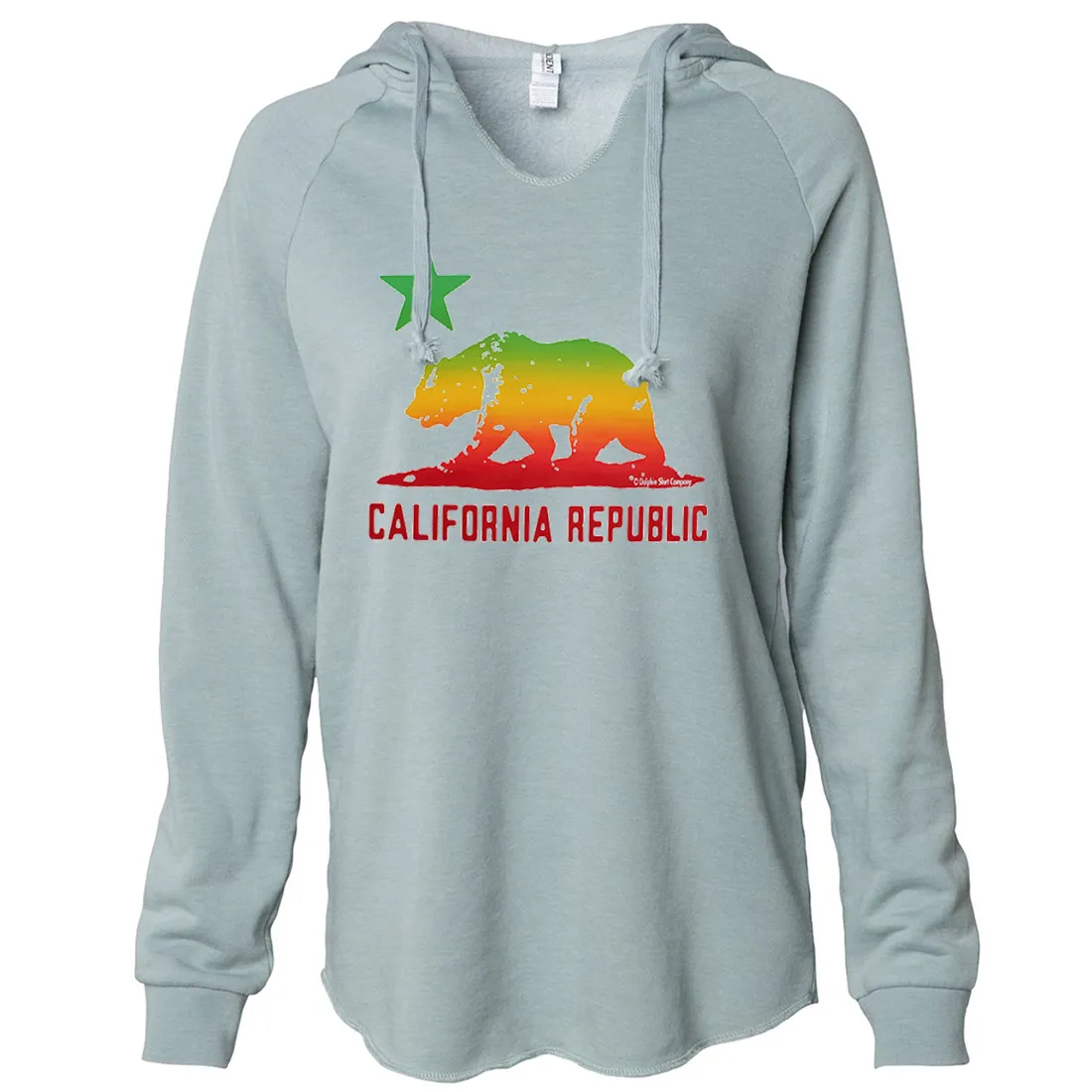 Rasta Bear Flag Silhouette Women's Soft Hooded Pullover