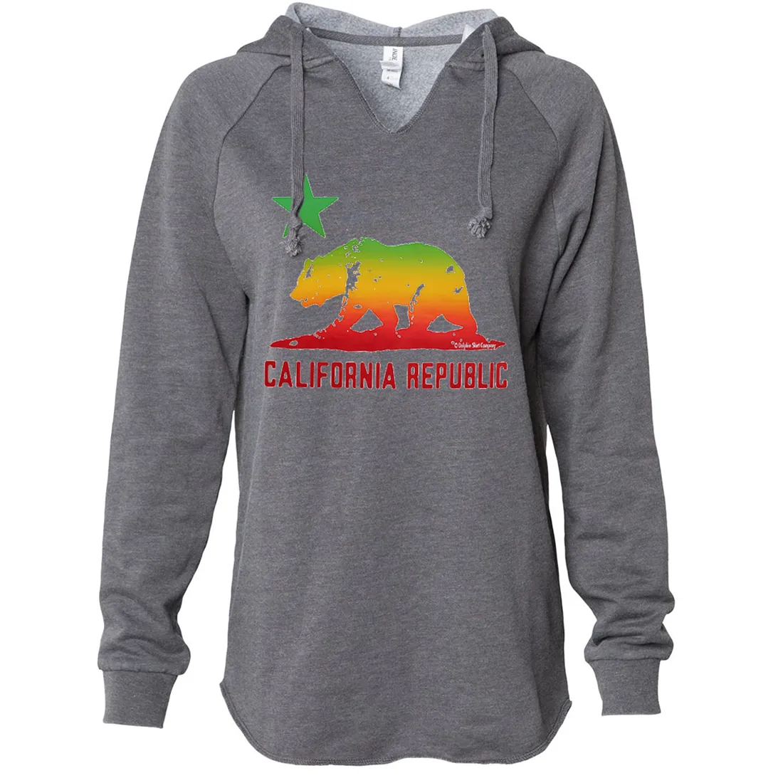 Rasta Bear Flag Silhouette Women's Soft Hooded Pullover