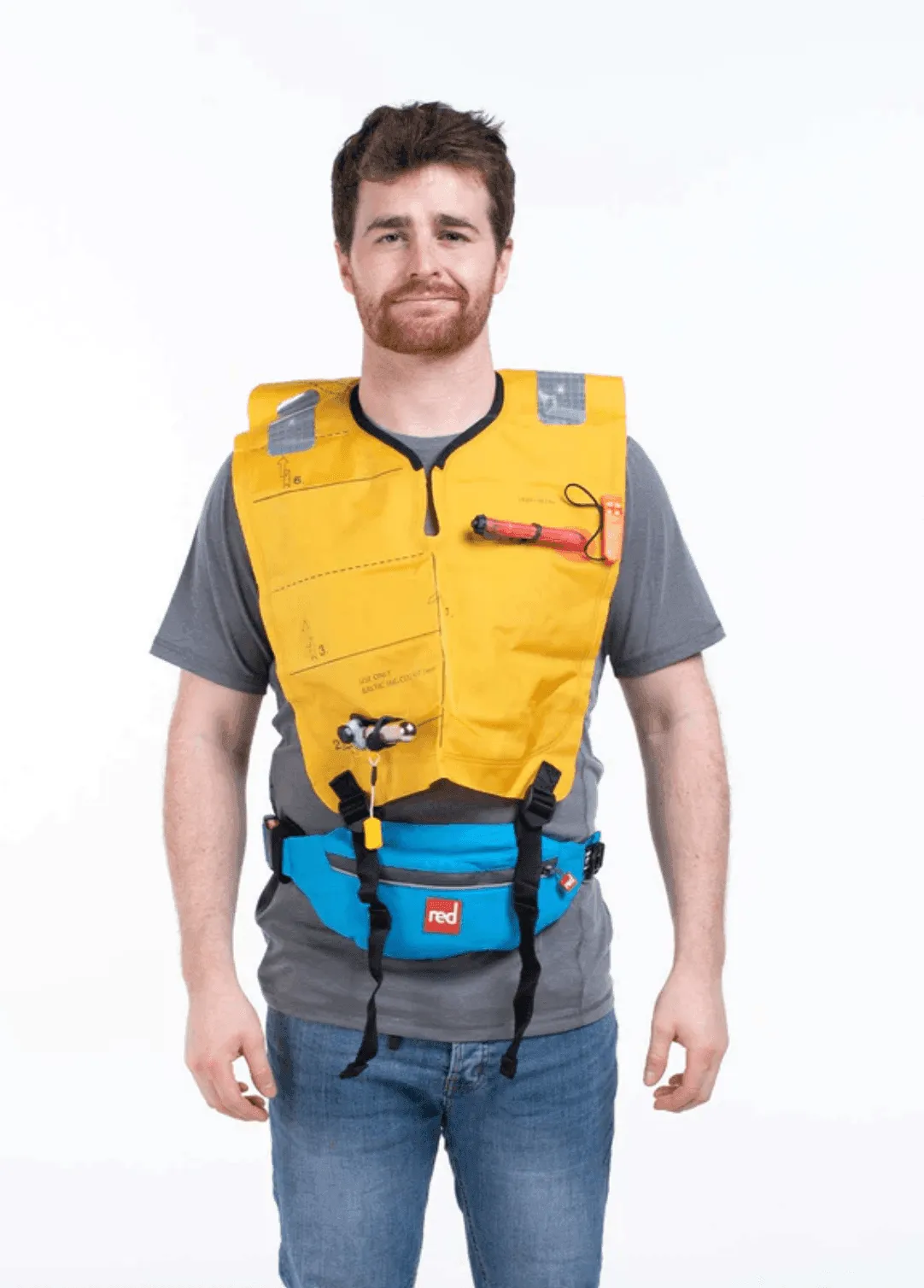 Red Paddle Board Airbelt Personal Flotation Device (PFD) Hawaiian Blue