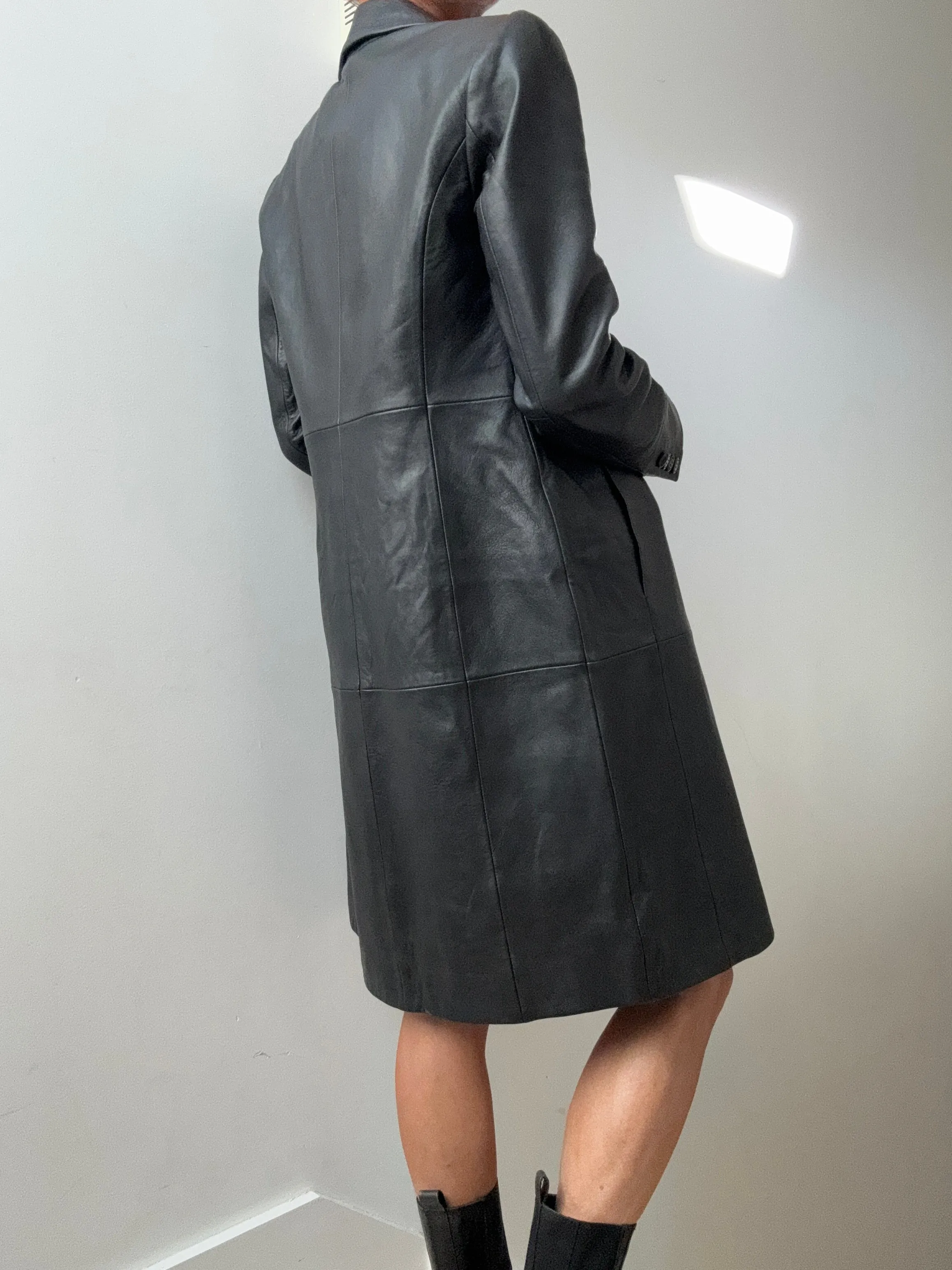 Reformation Veda Crosby Longline Leather Blazer
