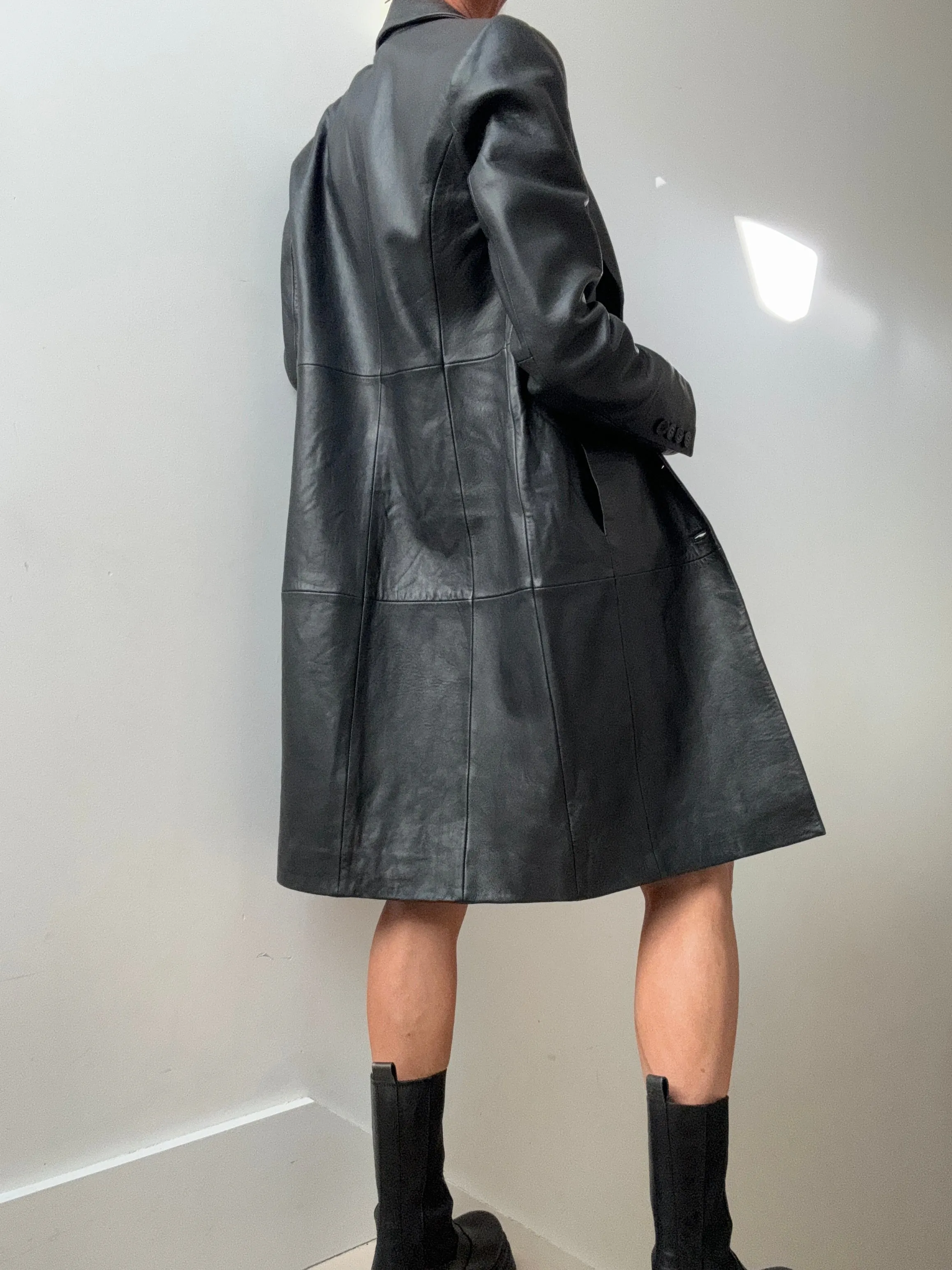 Reformation Veda Crosby Longline Leather Blazer