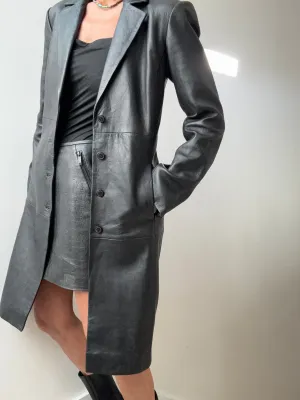 Reformation Veda Crosby Longline Leather Blazer