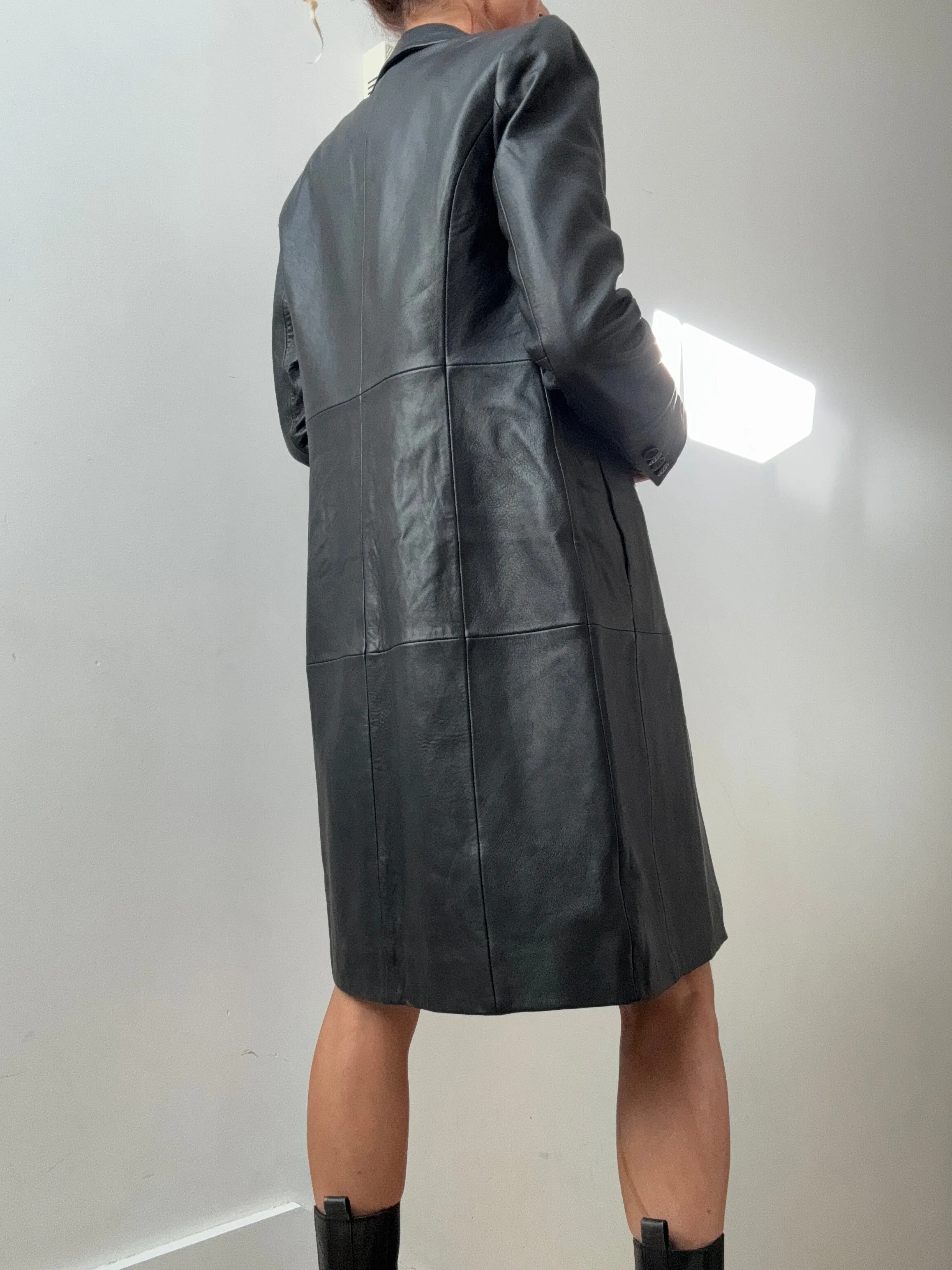 Reformation Veda Crosby Longline Leather Blazer