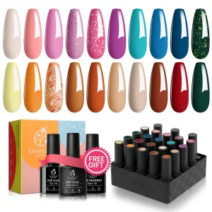 Retro Beloved - 20 Gel Colors Set with Top and Base Coat (5ml/Each)