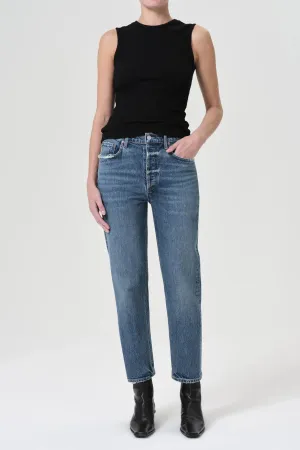 Riley High Rise Straight Crop (Stretch) in Moor