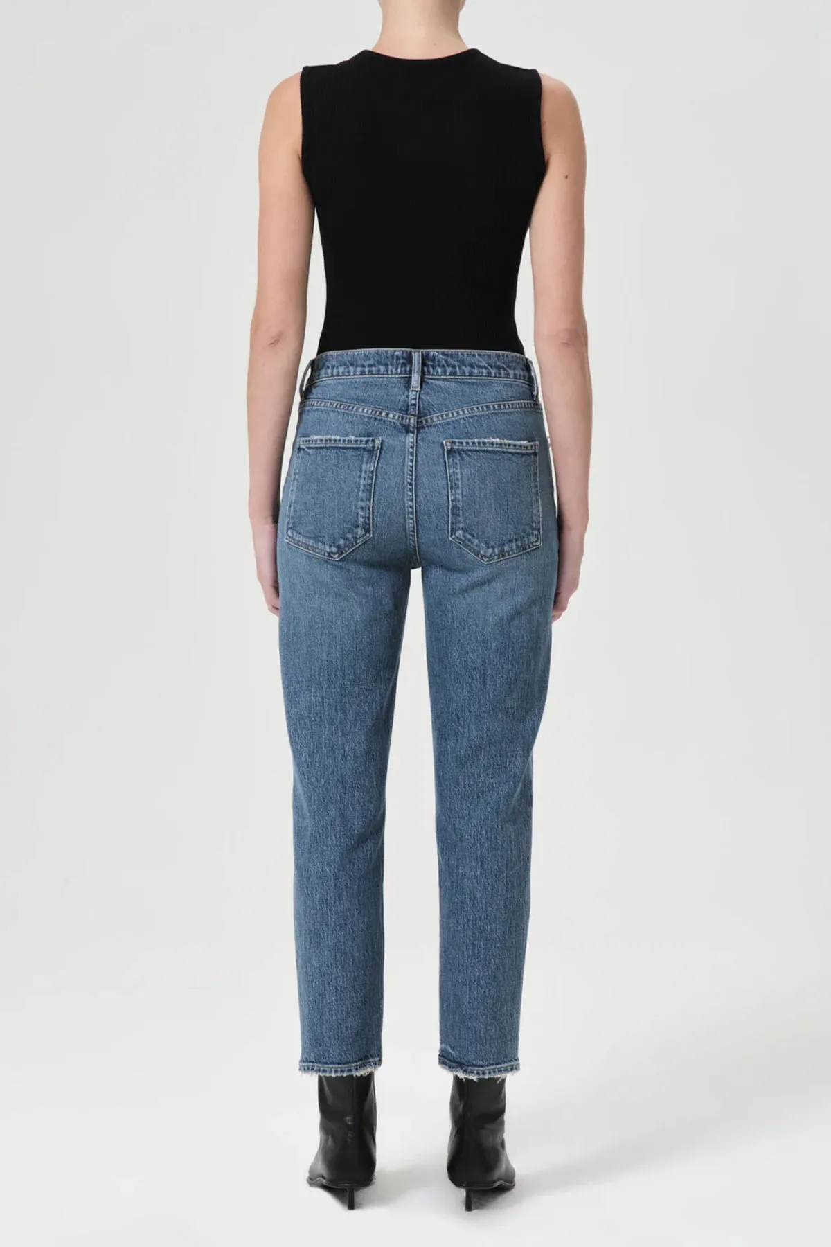 Riley High Rise Straight Crop (Stretch) in Moor