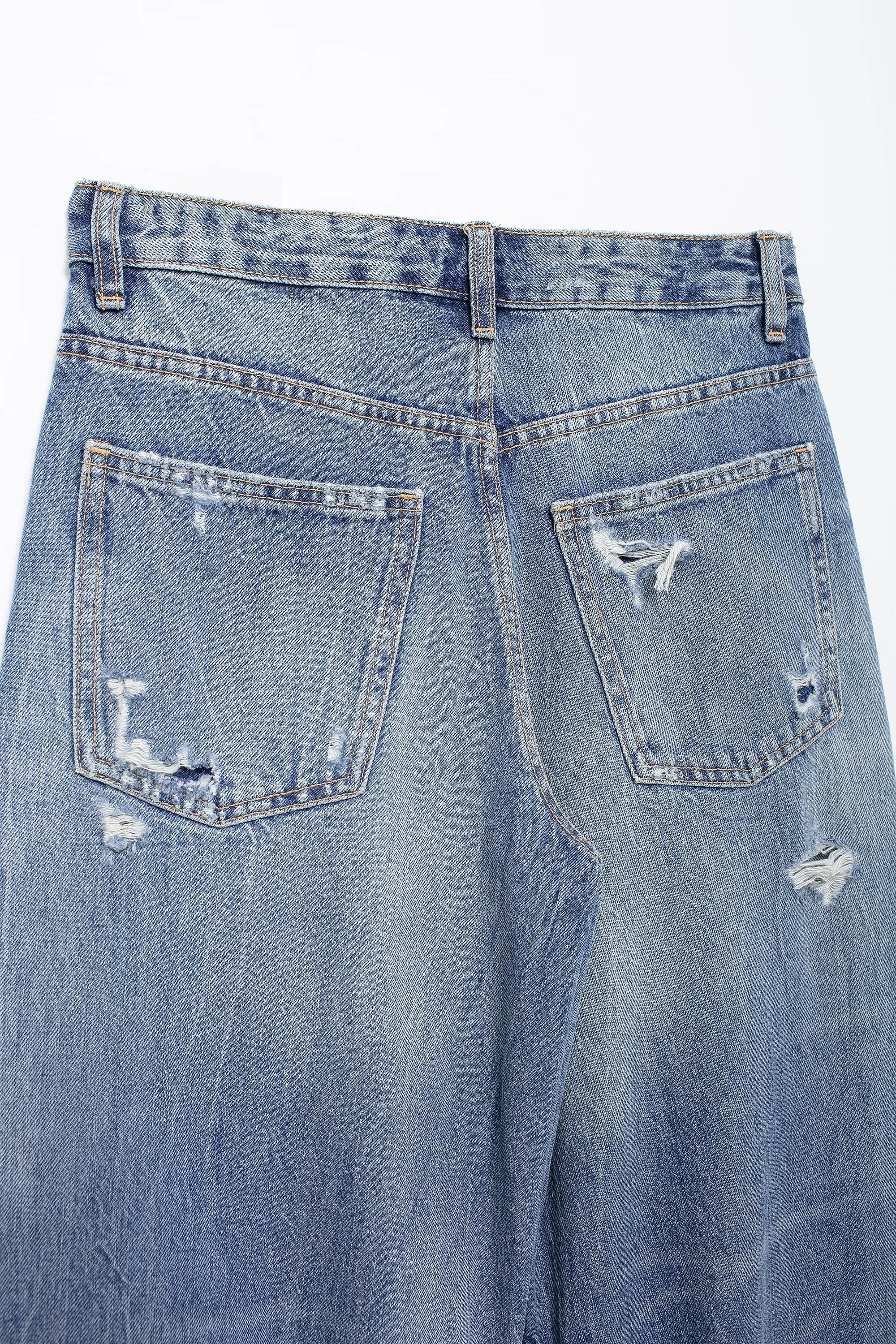Ripped High Waist Straight Loose Denim Jeans