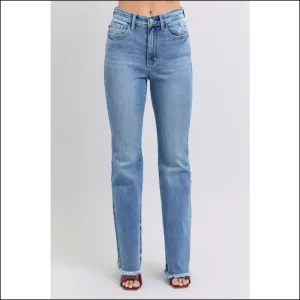 Rock your Sass in Judy Blue High Rise Raw Hem Bootcut Jeans 👖💃