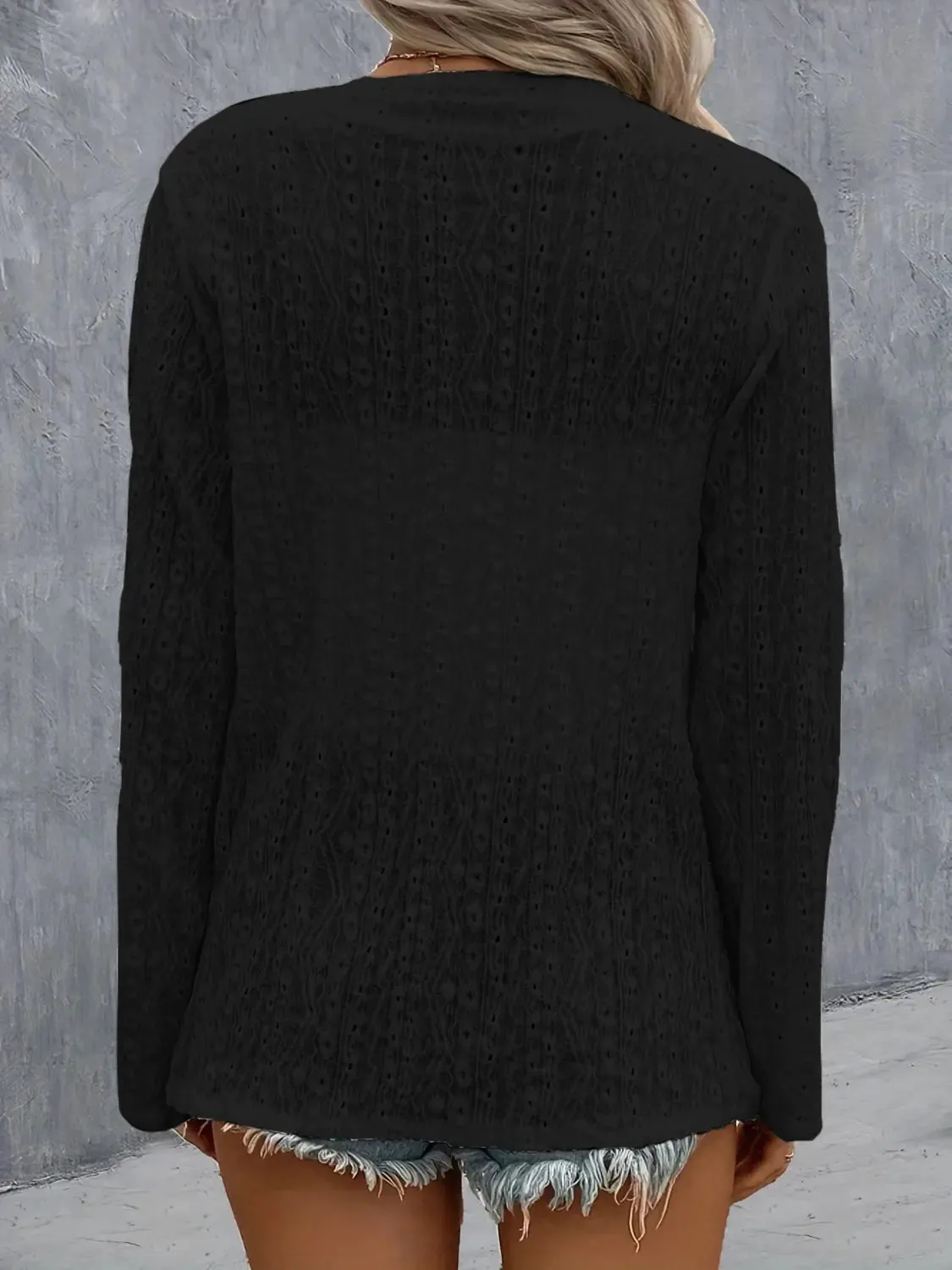 Roll-Tab Sleeve Cardigan